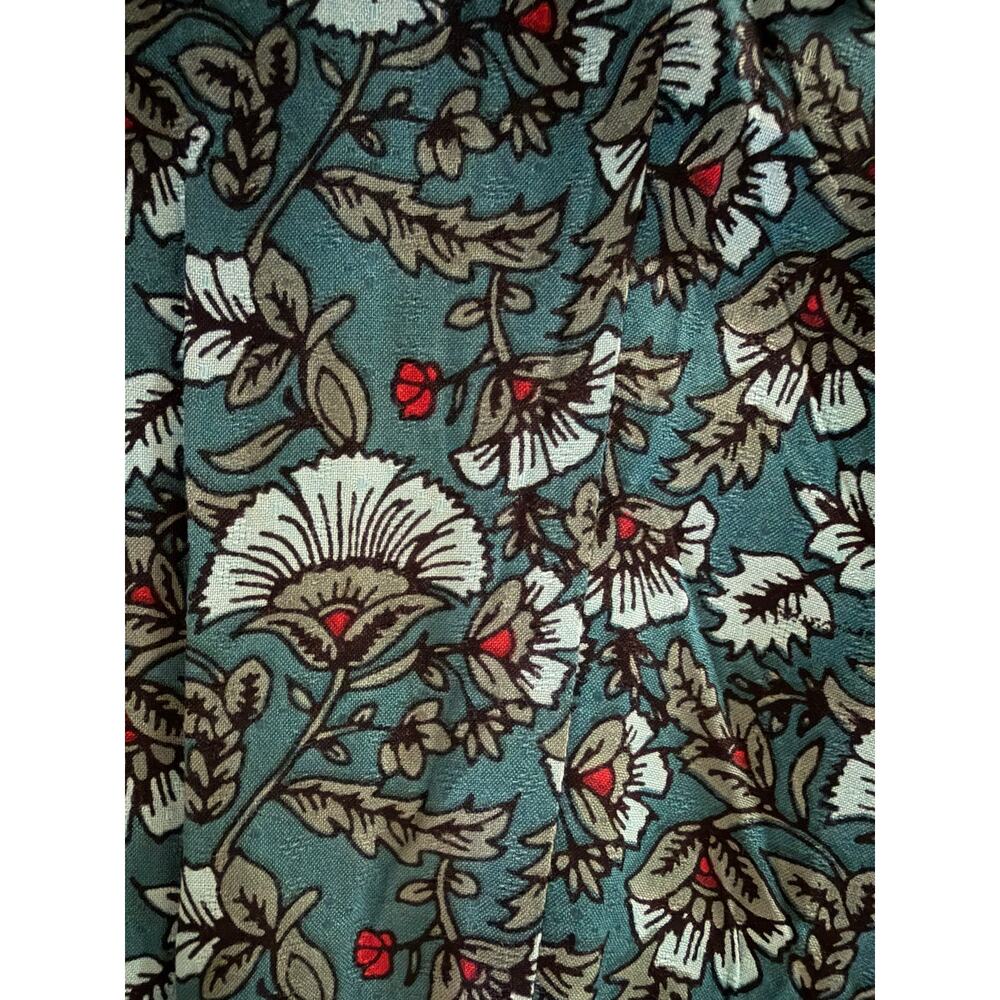 Band of the Free Elise Teal Floral Boho High Waist Wide Leg Pants Size XS NEW - Picture 5 of 11